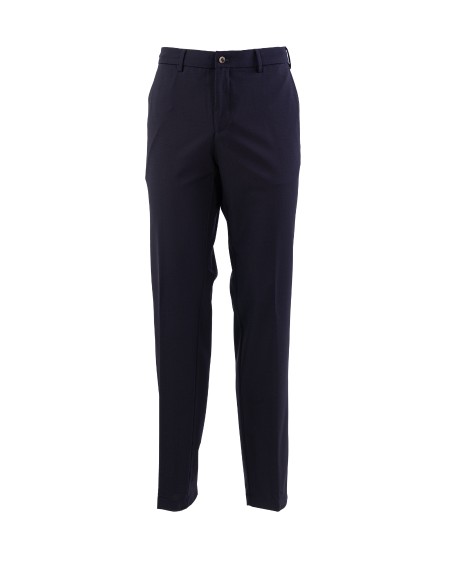 Shop GERMANO  Trousers: Germano america pocket trousers.
Life with passersby.
Button and zip closure.
American pockets.
Back welt pockets with button.
Composition: 95% Virgin Wool 5% Elastane.
Made in Italy.. 3NEG 6618-0202